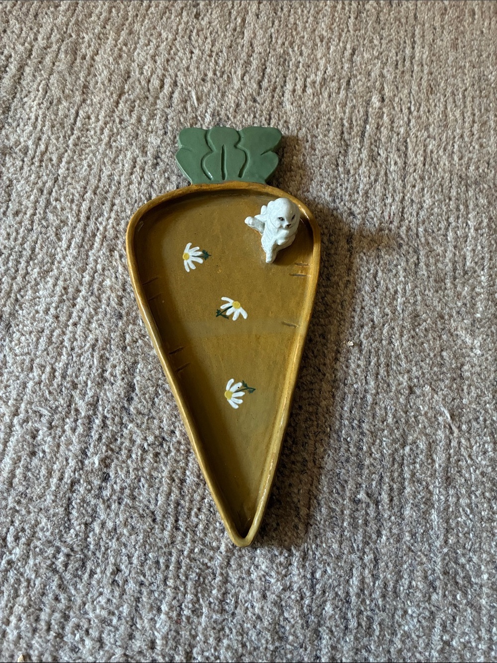 Vintage Gmundner Keramik Austrian Pottery Carrot Tray GK Majolica Divided Dish